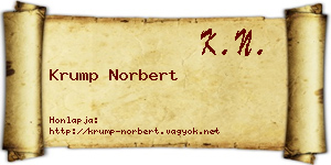 Krump Norbert névjegykártya