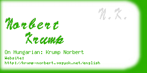 norbert krump business card